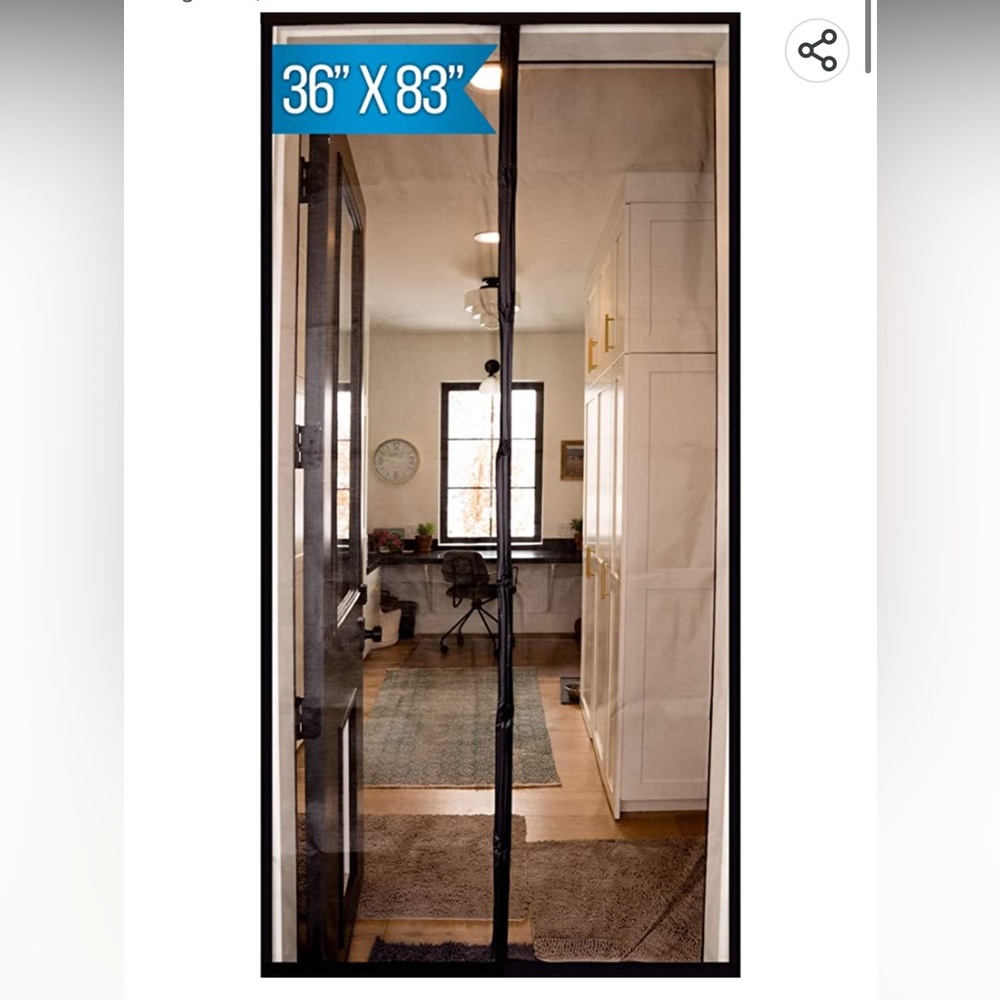 Fenestrelle Magnetic Screen Door-White Trim- Fits doors up to 34” wide